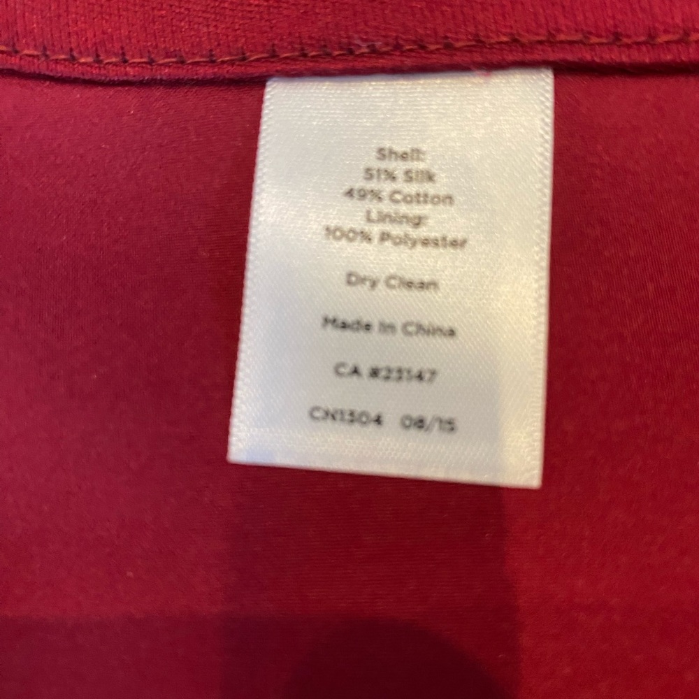 Talbots deep red silk cotton trousers NWT - Picture 2 of 8